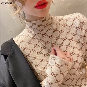Women stretch turtleneck sweater